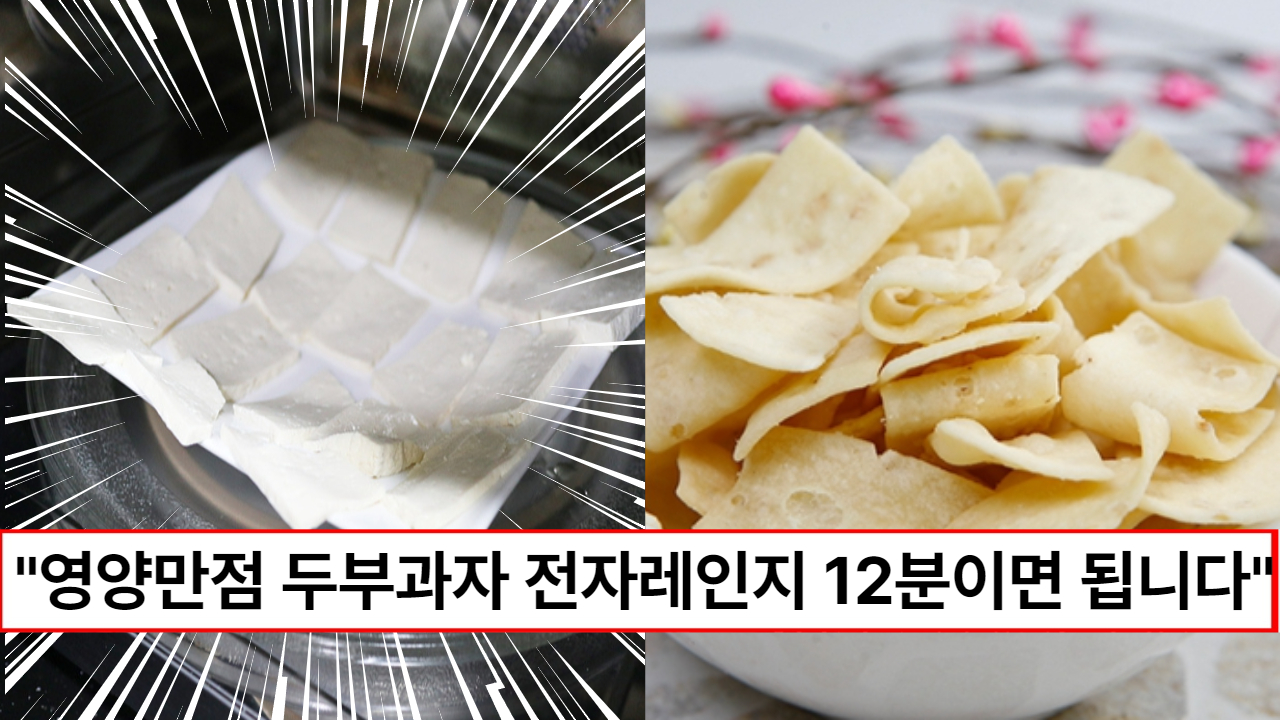 "두부과자 전자레인지로 12분이면 됩니다" 집에서 초간단하게 만들어 건강하게 먹는 간식 두부과자 만드는 방법 (두부 100%)